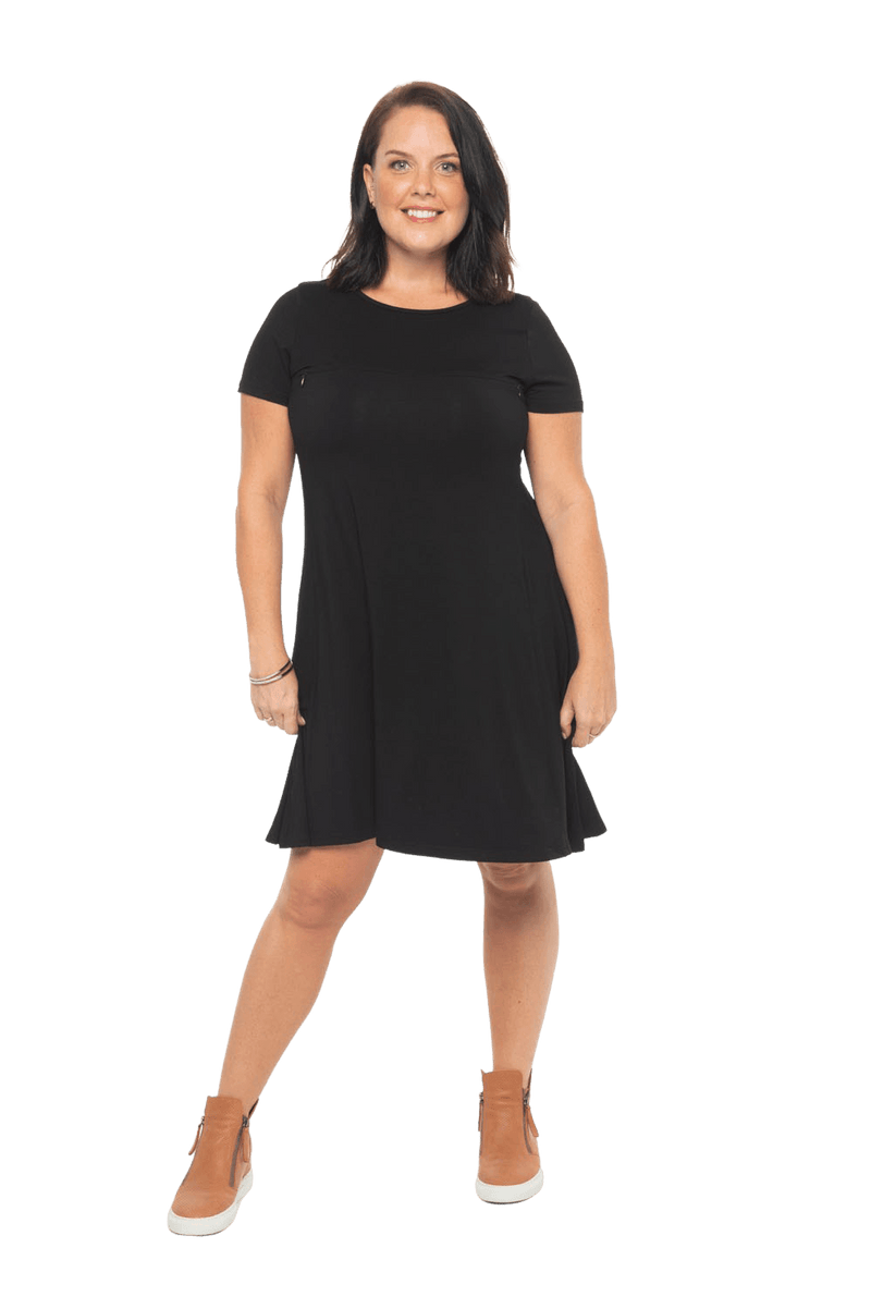 Emma Short Sleeve Breastfeeding Dress Black | Mama Clothing Emma Short Sleeve Breastfeeding Dress Black | Mama Clothing
