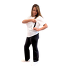Mum Wearing Mama Clothing Breastfeeding White Relaxed Fit Cotton Tshirt Showing Lift Up Access Sizes 6 - 26