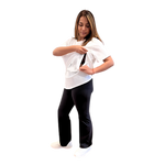 Mum Wearing Mama Clothing Breastfeeding White Relaxed Fit Cotton Tshirt Showing Lift Up Access Sizes 6 - 26