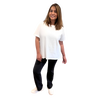 Front Shot of Mum Wearing Mama Clothing Breastfeeding White Relaxed Fit Cotton Tshirt Sizes 6 - 26