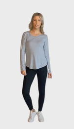 REESE LONG SLEEVE BREASTFEEDING TEE LIGHT BLUE - FINAL SALE