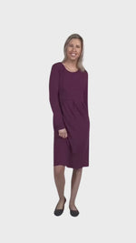 ROBYN LONG SLEEVE BREASTFEEDING DRESS BURGUNDY