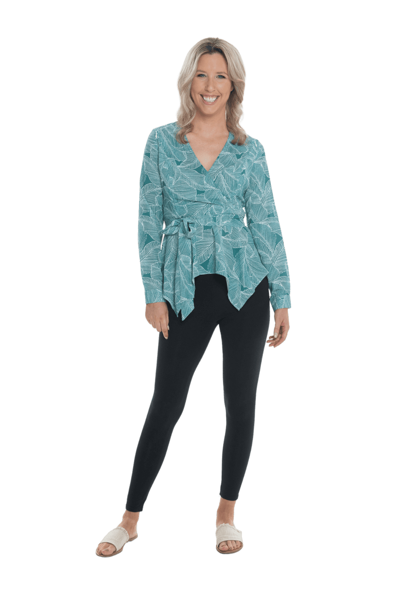 CLEO BREASTFEEDING TOP GREEN PRINT - FINAL SALE