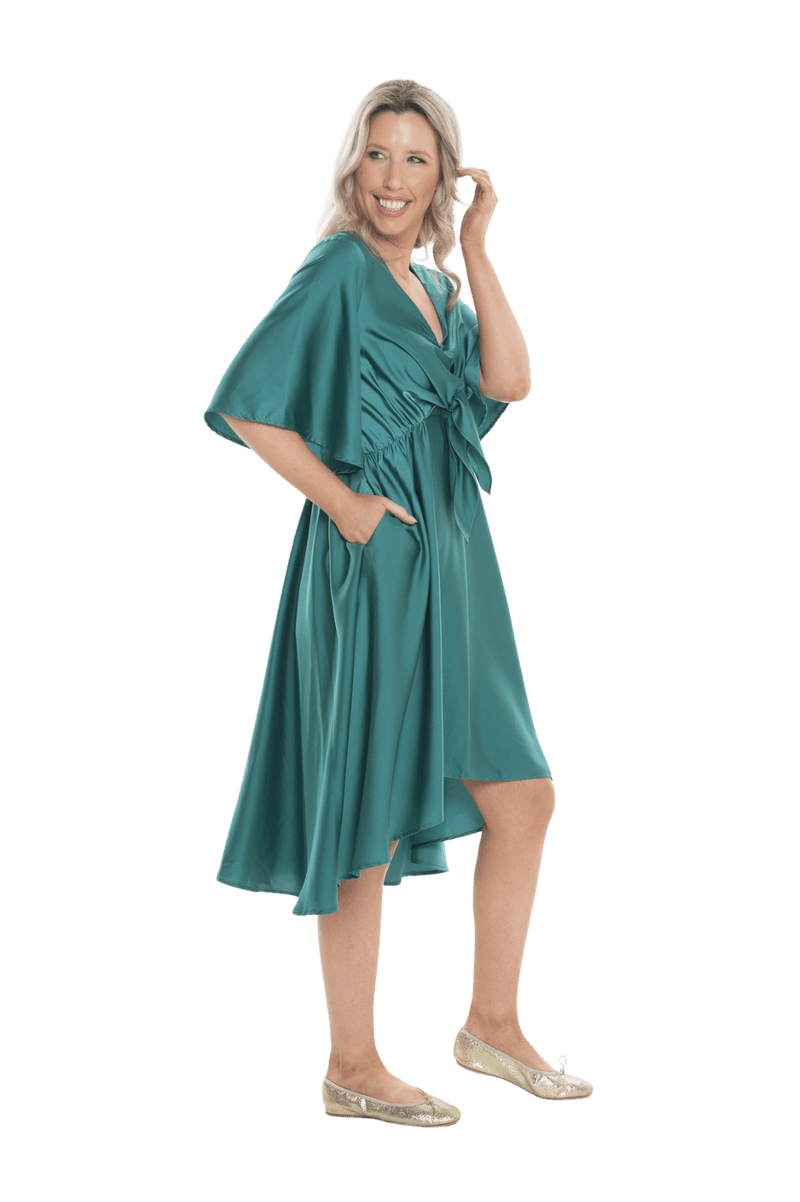 DELILAH BREASTFEEDING COCKTAIL DRESS JADE GREEN