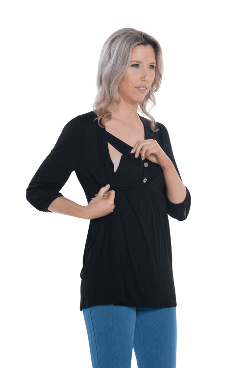 DYLAN BREASTFEEDING TOP BLACK