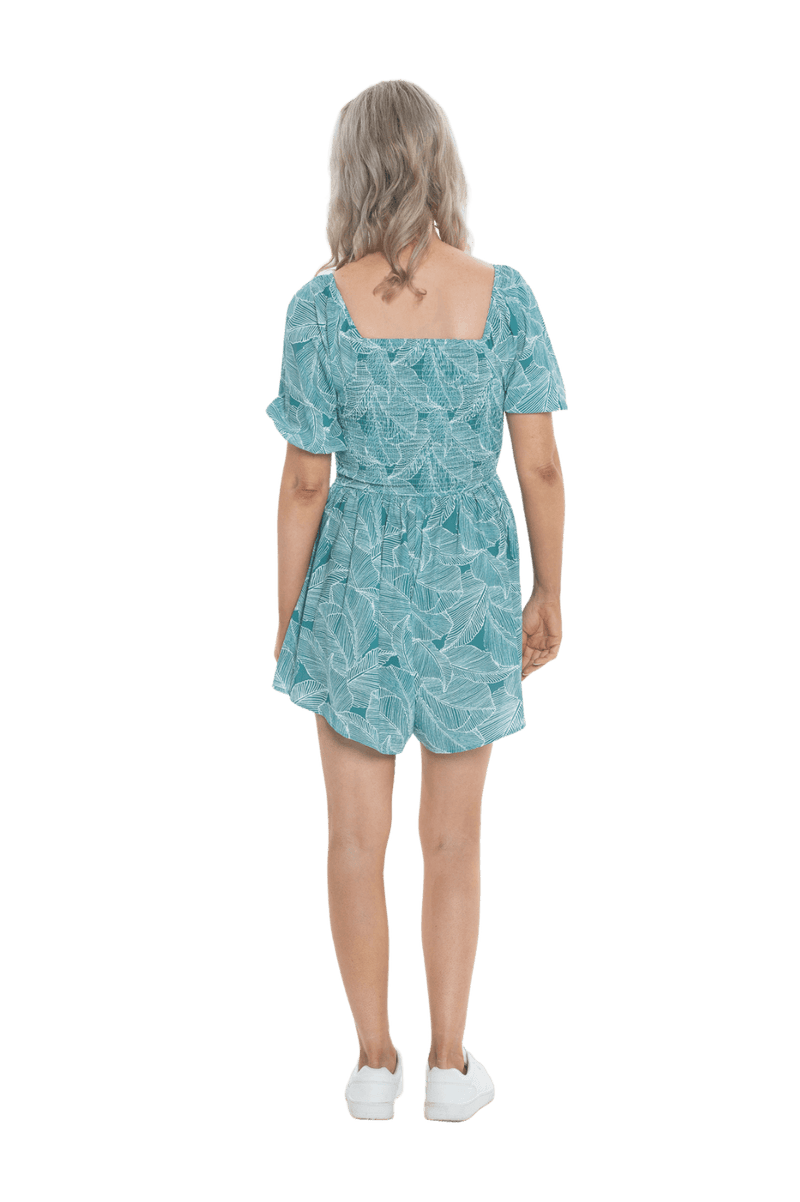 FRANKIE BREASTFEEDING PLAYSUIT GREEN PRINT