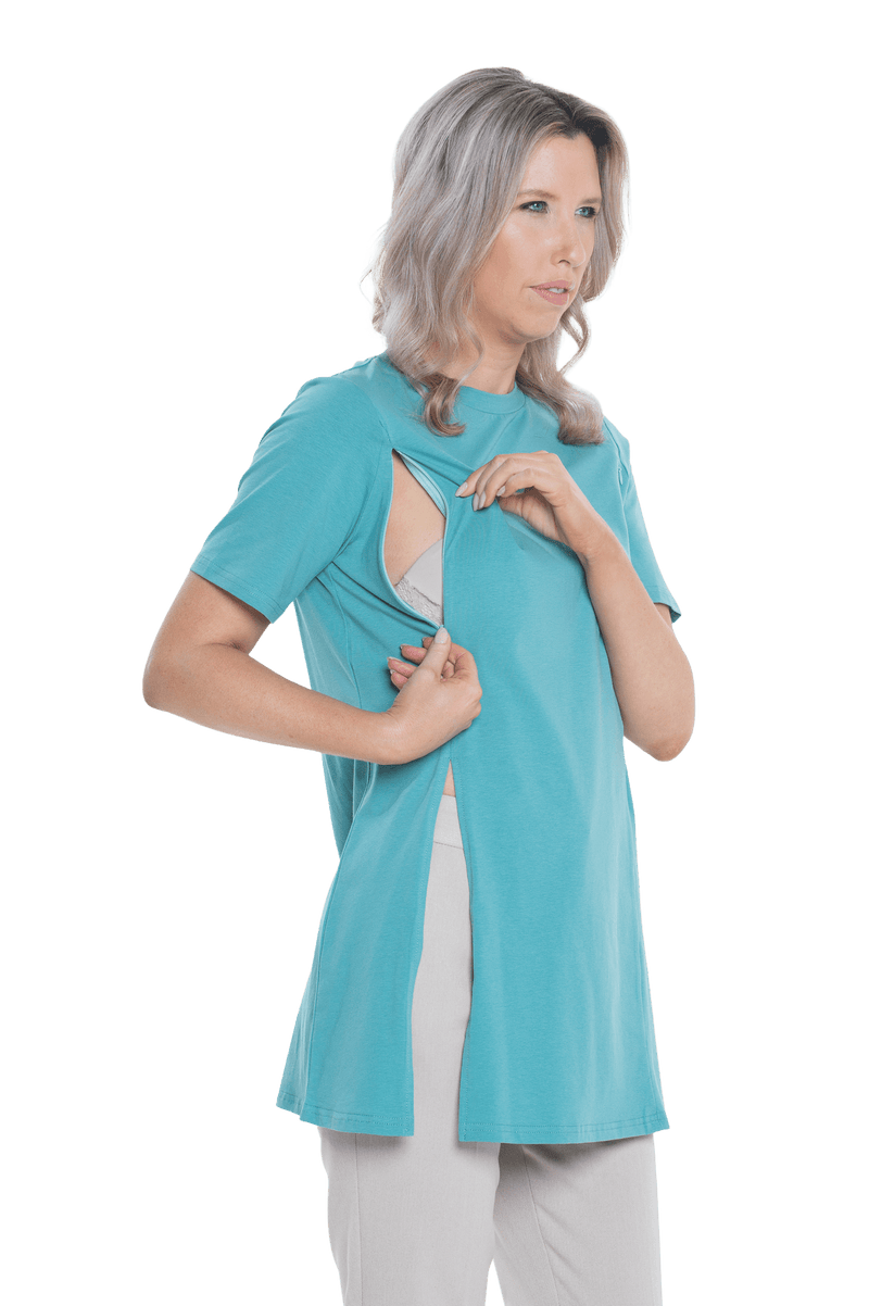 SLOAN BREASTFEEDING TEE TEAL - FINAL SALE