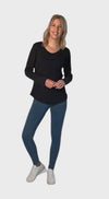 REESE LONG SLEEVE BREASTFEEDING TEE BLACK