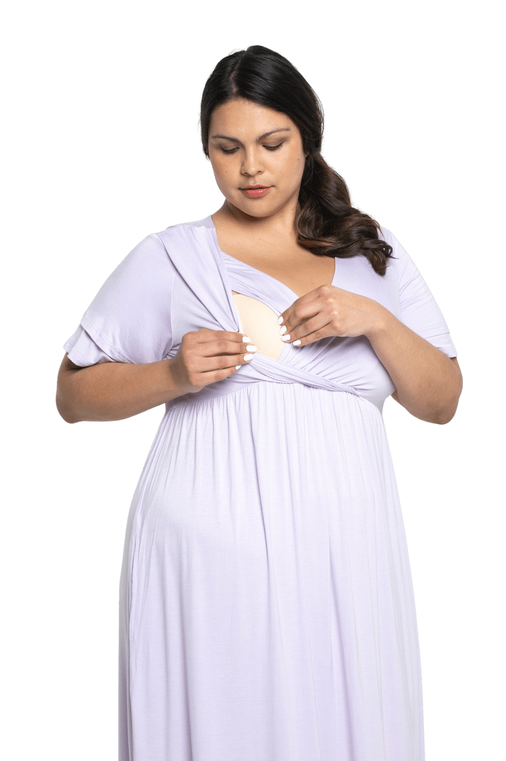 Plus size sales nursing maxi dress